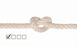 گره طناب محکم با فیلتر سفید به عنوان نماد دلبستگی برای تست سبک دلبستگی ECR.