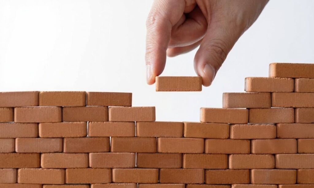 نمایی از ساخت دیوار دفاعی به دلیل اضطراب طرد شدن و ترس از رها شدن در روابط عاطفی.