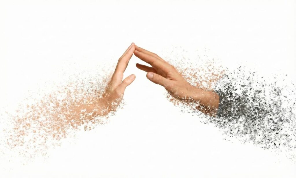 محو شدن دست‌ها هنگام تماس، نماد تضاد ترس و اشتیاق در سبک دلبستگی اجتنابی هراسان