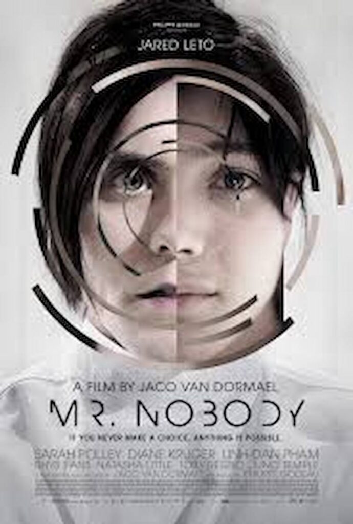 پوستر فیلم Mr. Nobody. این فیلم، مغز ما را در ساختن داستان‌ها و روایت‌های جایگزین به چالش می‌کشد.