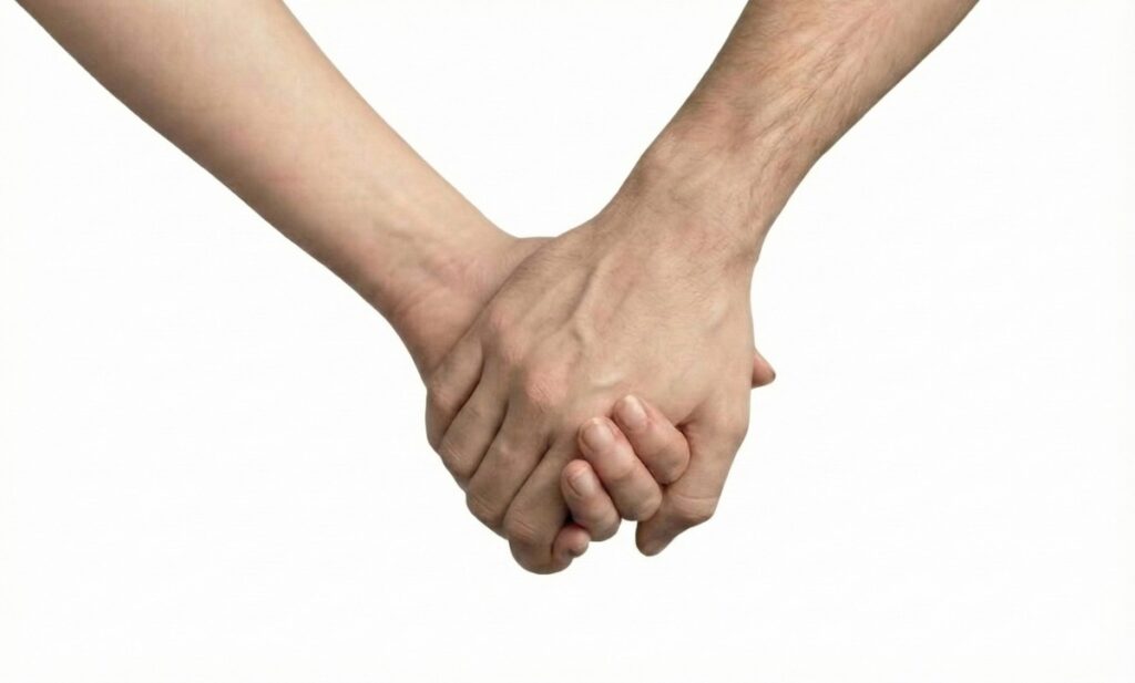 گرفتن دست‌ها با آرامش و اطمینان، نماد سبک دلبستگی ایمن در روابط