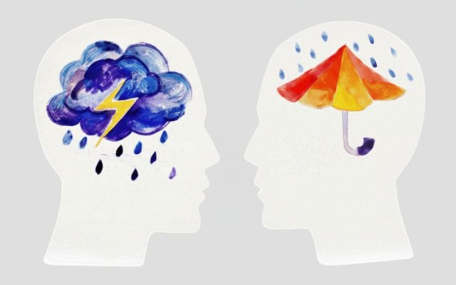 تصویر مفهومی از تأثیر روان‌درمانی؛ گذار از ذهن آشفته و طوفانی به آرامش و سلامت روان با کمک مشاوره.